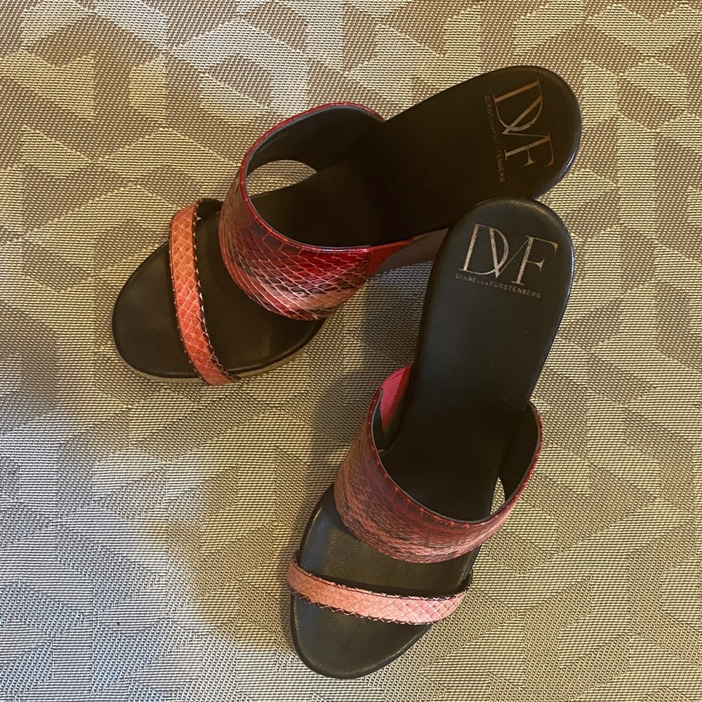 Diane Von Furstenberg snakeskin wedge